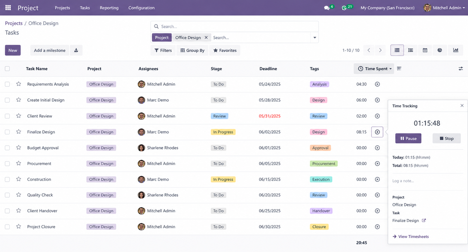 Enable Time Tracking