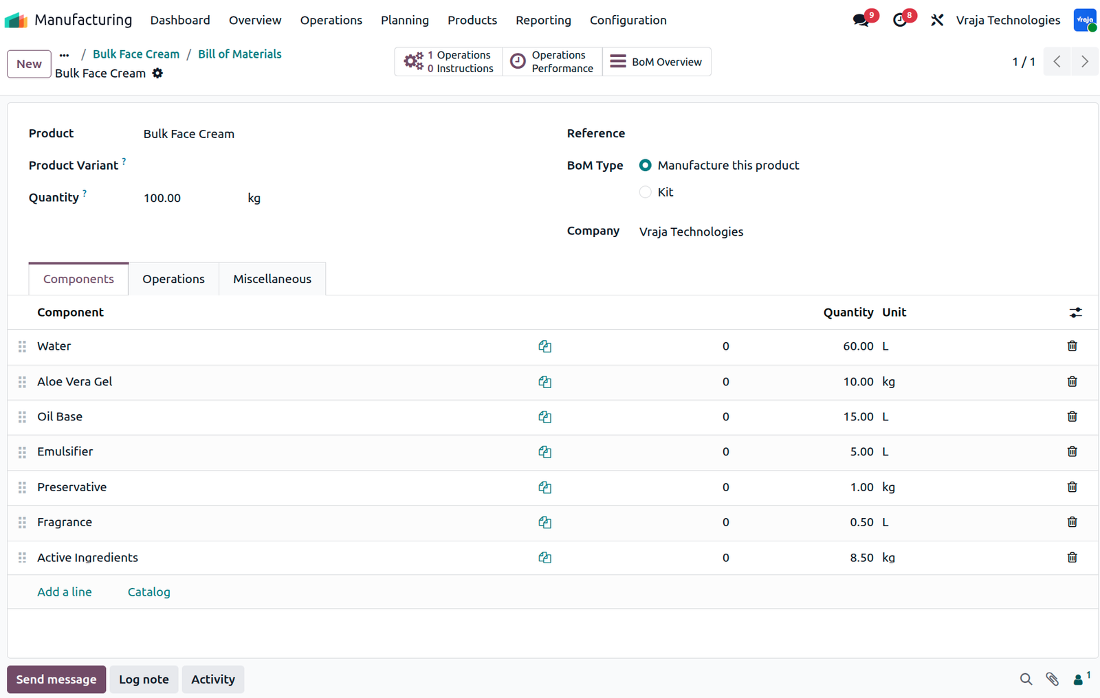 Formula BOM Preparation in Odoo
